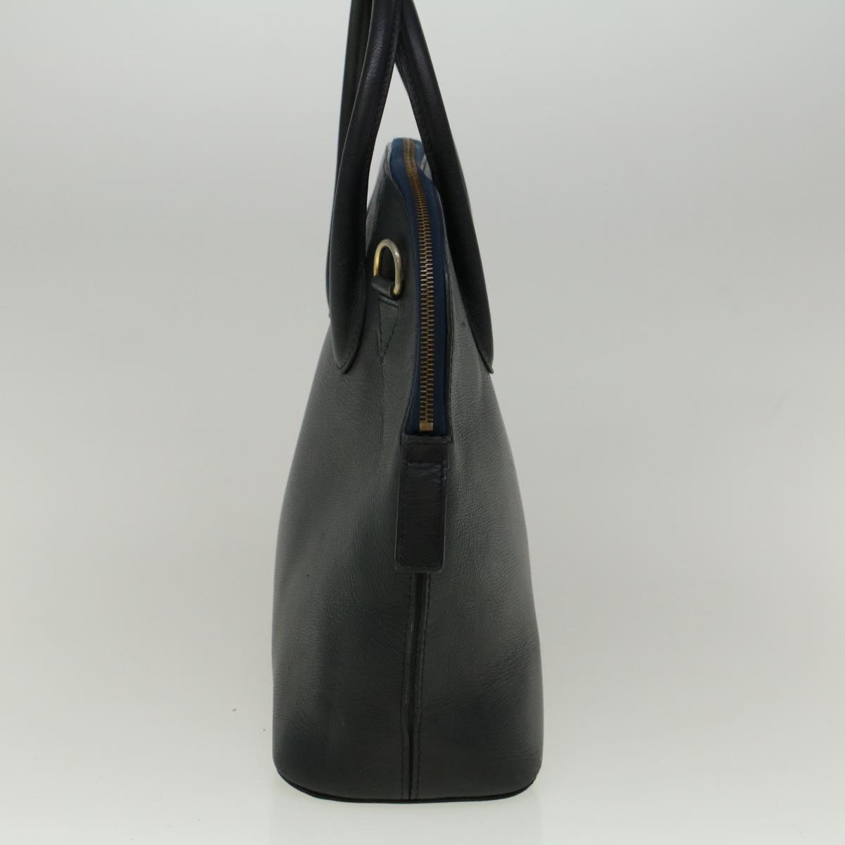 CELINE Hand Bag Leather Navy  9343