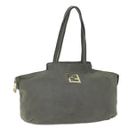 FENDI Tote Bag Leather Graybs9668