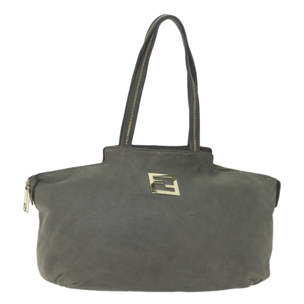 FENDI Tote Bag Leather Graybs9668