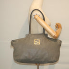 FENDI Tote Bag Leather Graybs9668