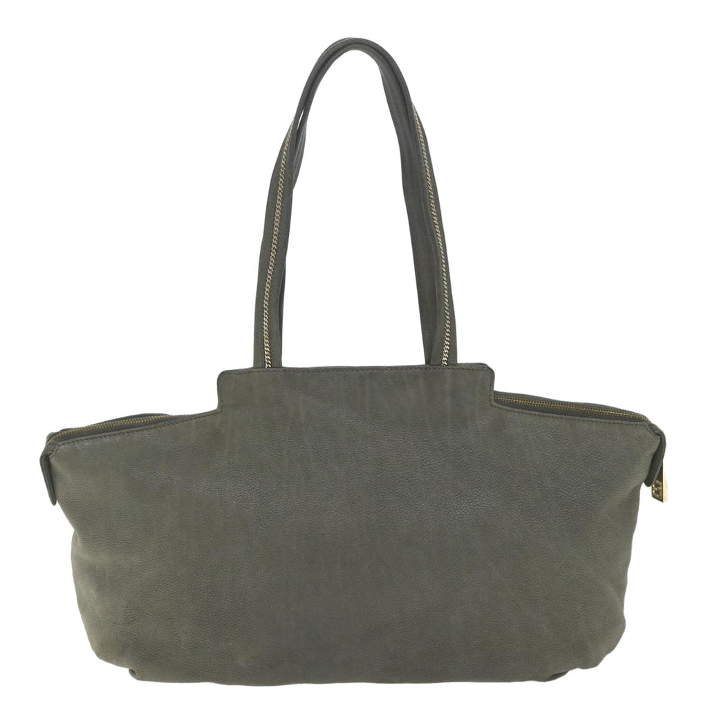 FENDI Tote Bag Leather Graybs9668