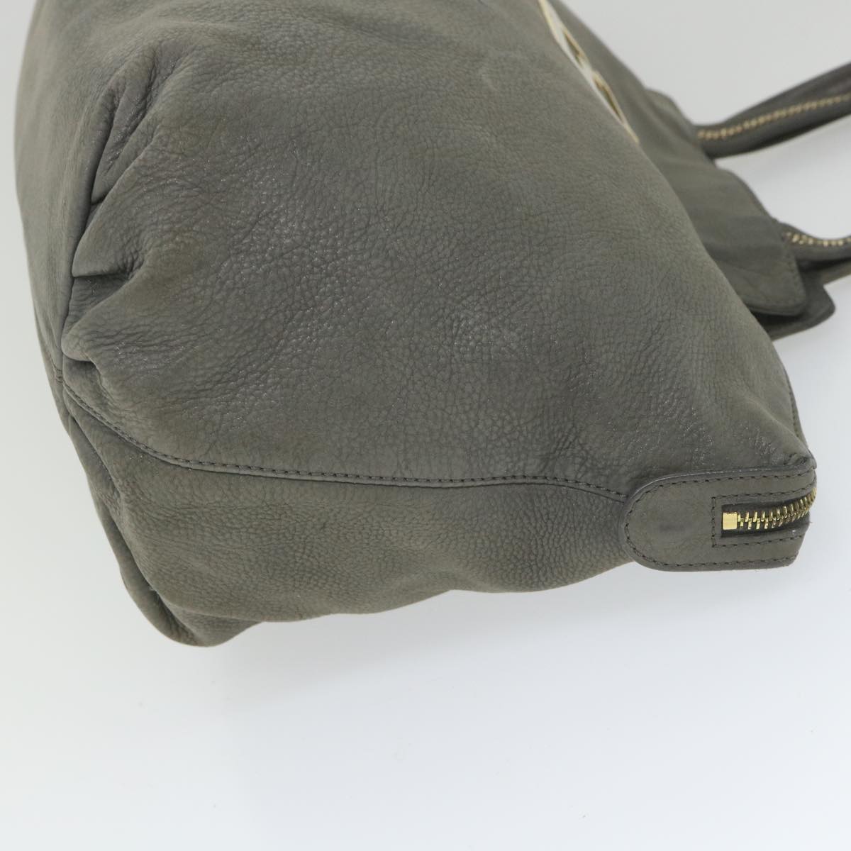 FENDI Tote Bag Leather Graybs9668