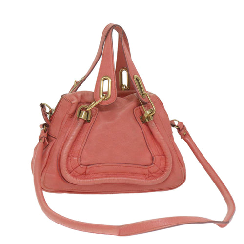 Chloe Paraty Shoulder Bag Leather 2way Orange bs9685