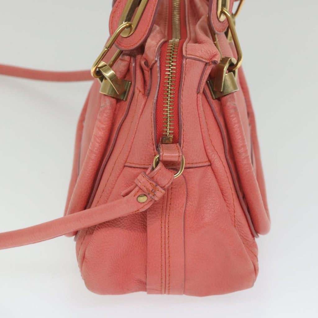 Chloe Paraty Shoulder Bag Leather 2way Orange bs9685
