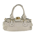 Chloe Paddington Shoulder Bag Leather White bs9705