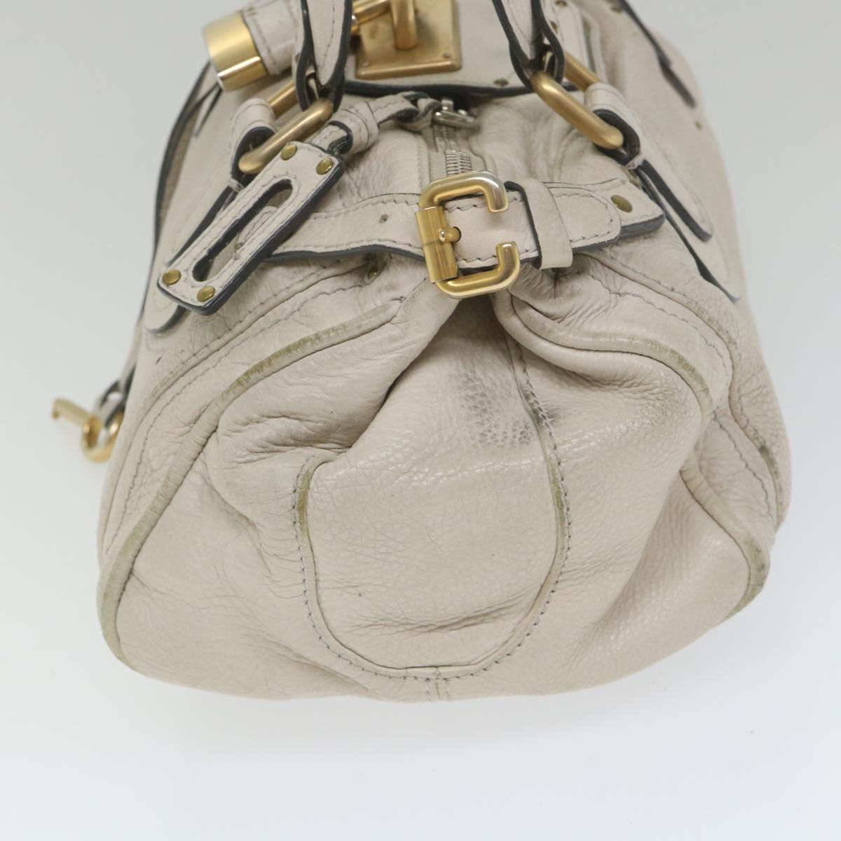 Chloe Paddington Shoulder Bag Leather White bs9705