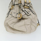 Chloe Paddington Shoulder Bag Leather White bs9705