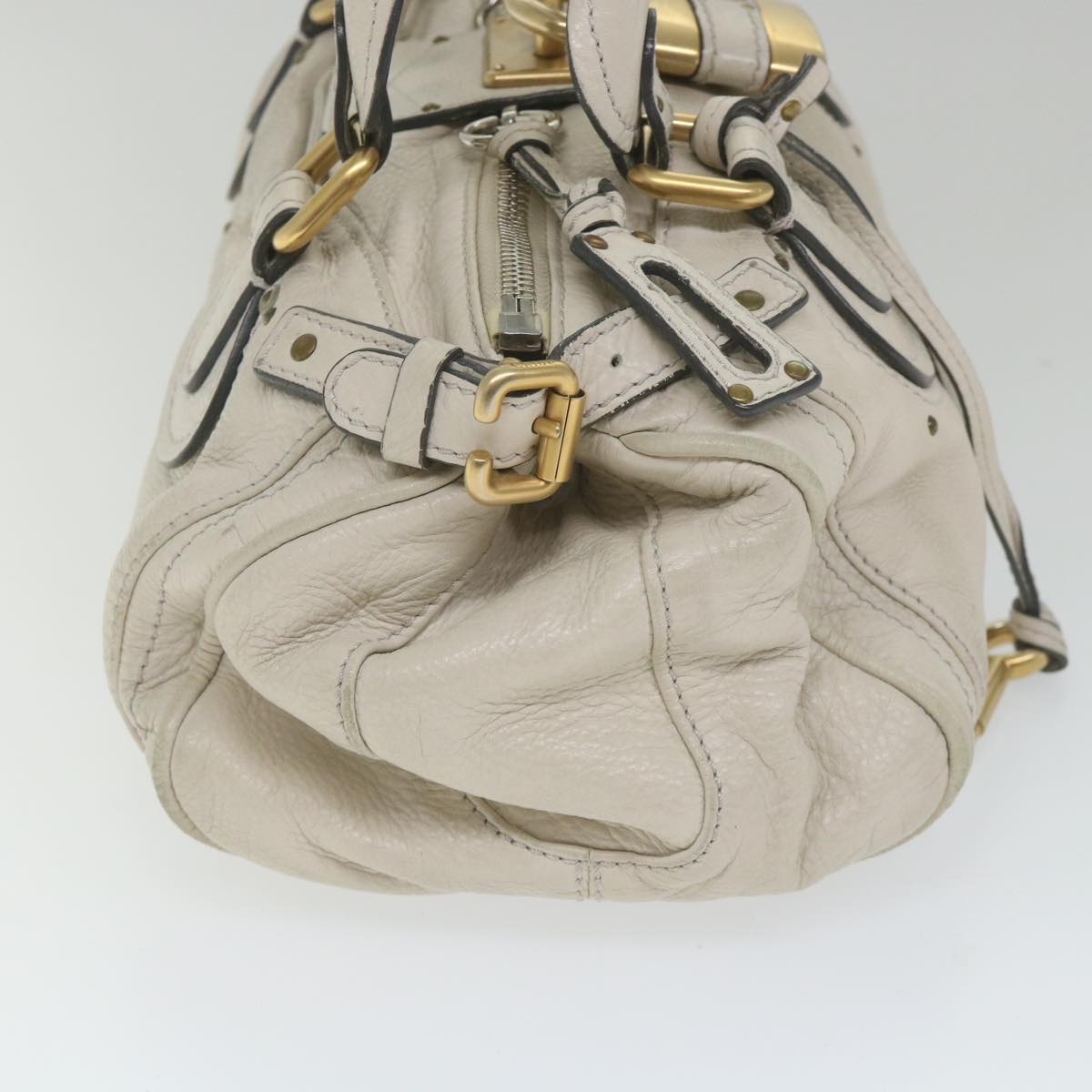 Chloe Paddington Shoulder Bag Leather White bs9705