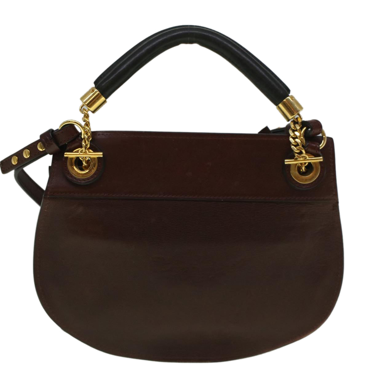 Chloe Goldie Shoulder Bag Leather 2way Wine Red bs9718