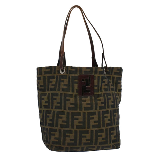 FENDI Zucca Canvas Tote Bag Black Brownbs9796