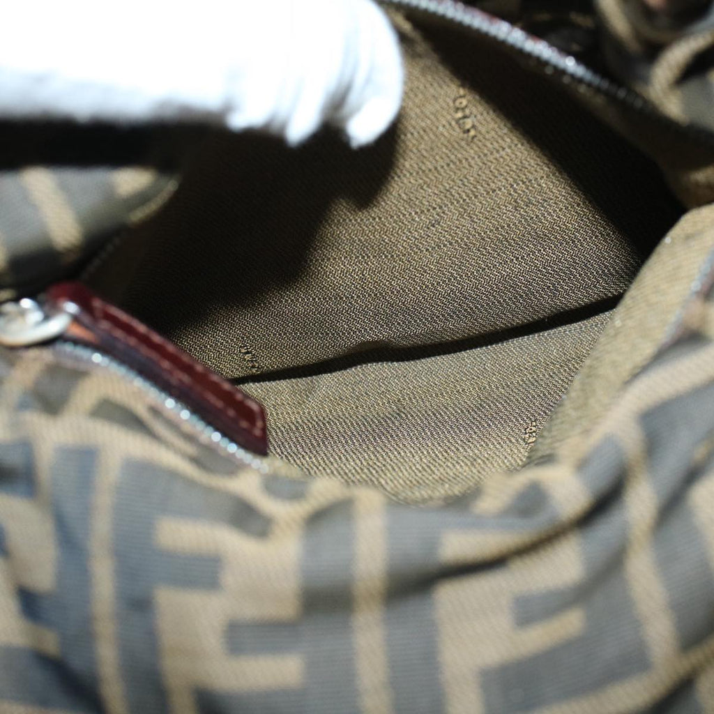 FENDI Zucca Canvas Tote Bag Black Brownbs9796