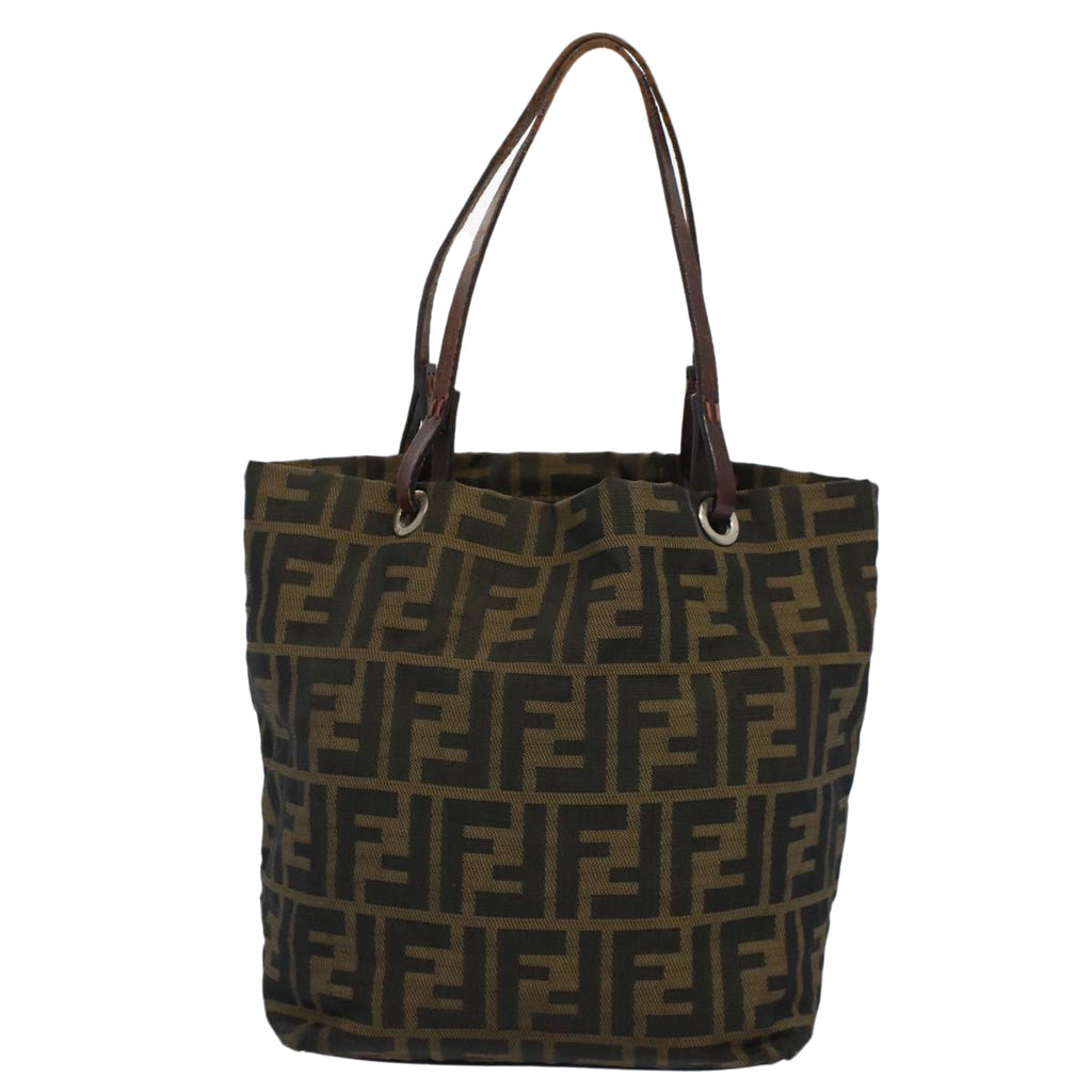FENDI Zucca Canvas Tote Bag Black Brownbs9796