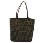 FENDI Zucca Canvas Tote Bag Black Brownbs9796
