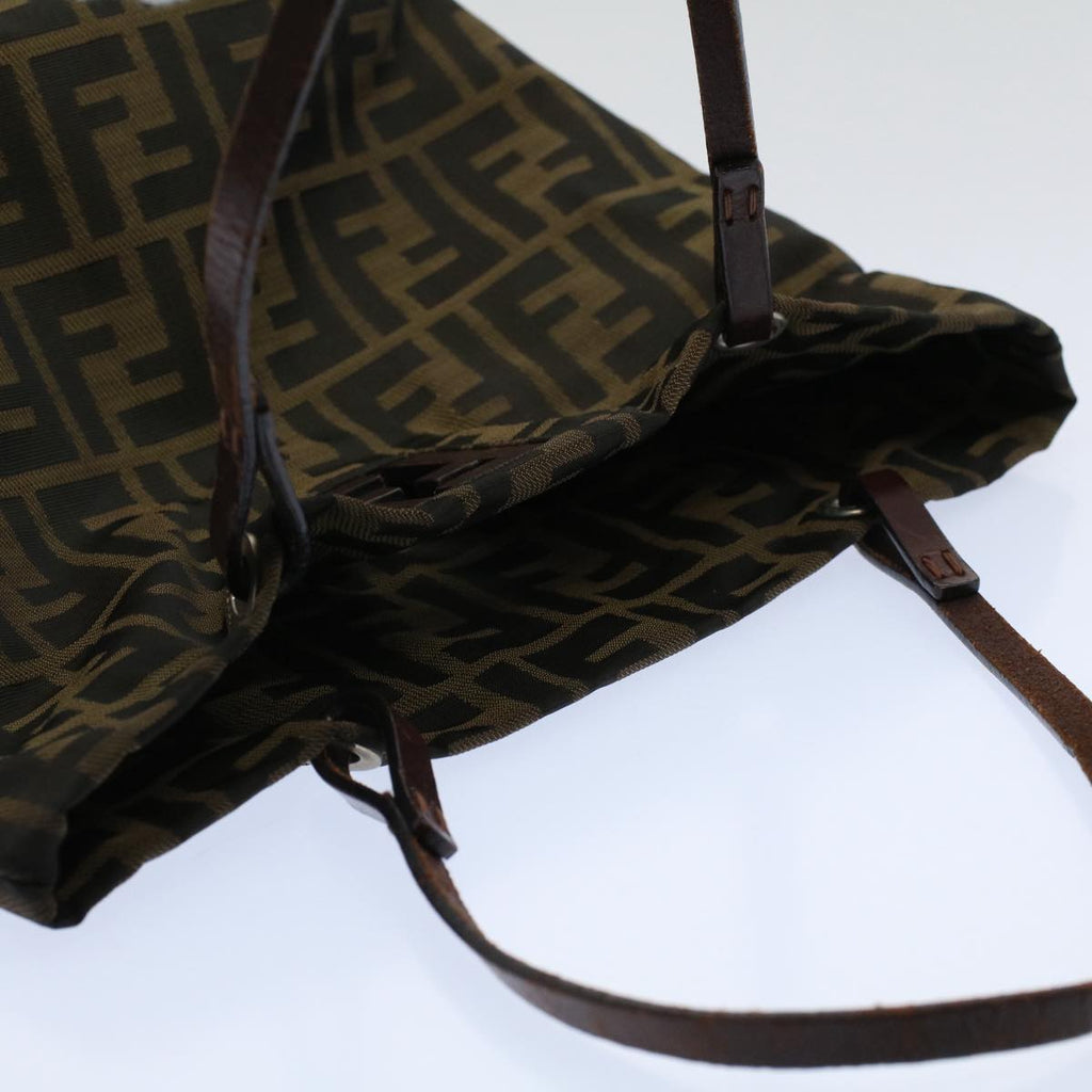 FENDI Zucca Canvas Tote Bag Black Brownbs9796