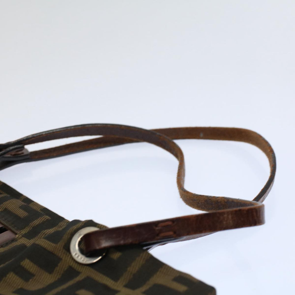 FENDI Zucca Canvas Tote Bag Black Brownbs9796