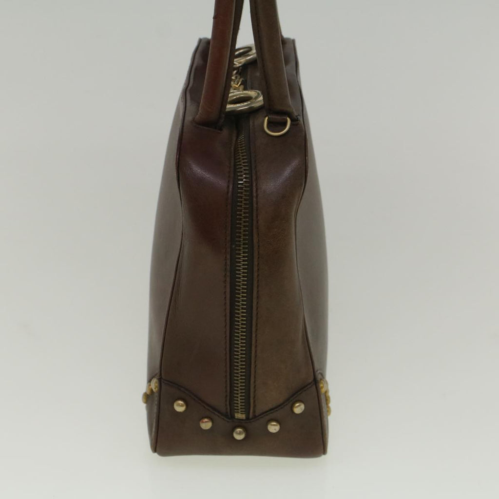 CELINE Hand Bag Leather Brown  9808