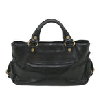 CELINE Hand Bag Leather Black  9854