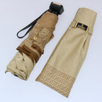 FENDI Zucchino Canvas folding Umbrella Nylon Gold Beigebs9905