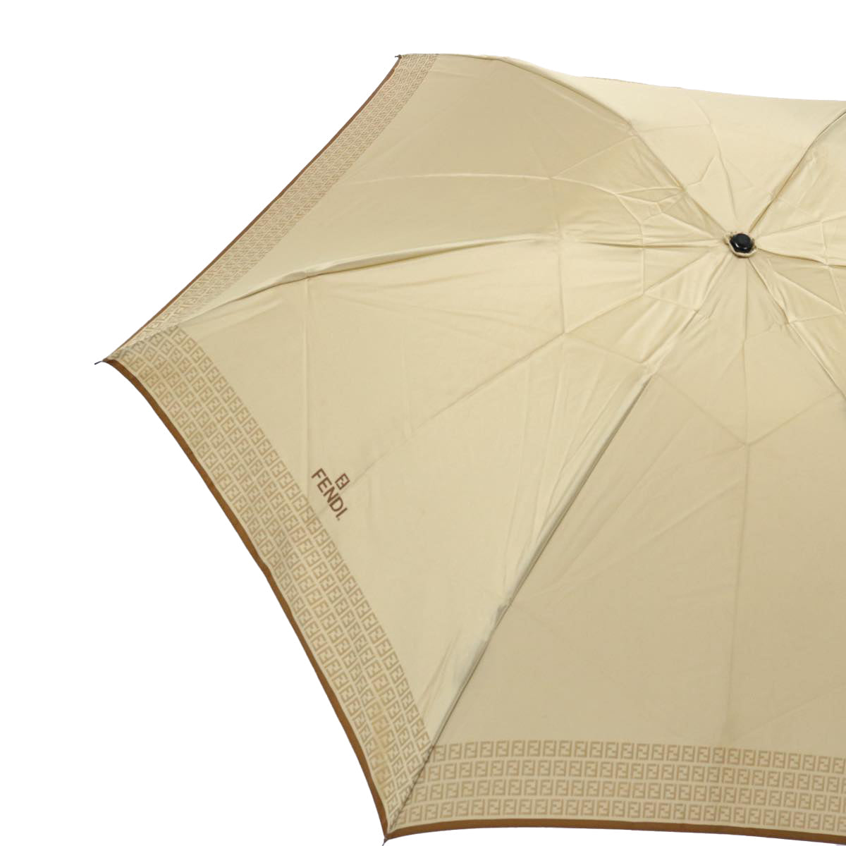 FENDI Zucchino Canvas folding Umbrella Nylon Gold Beigebs9905