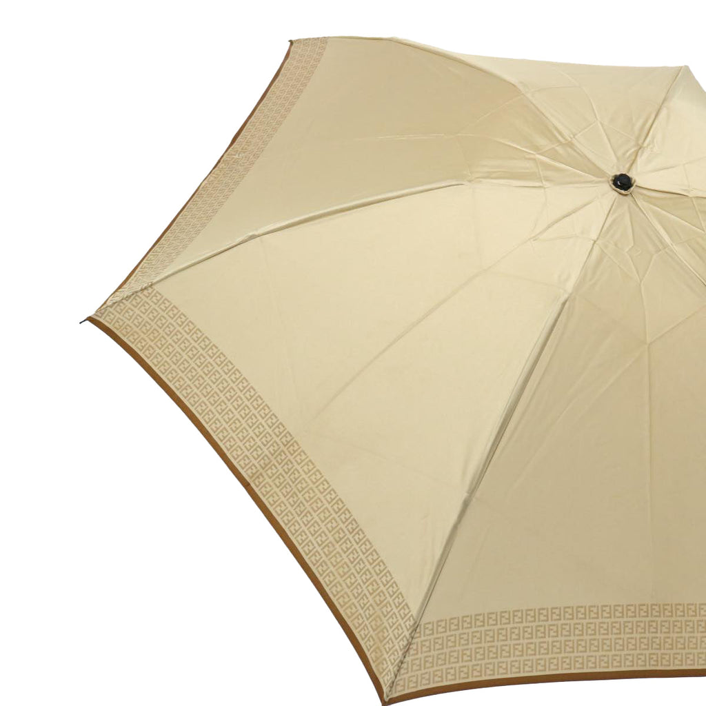 FENDI Zucchino Canvas folding Umbrella Nylon Gold Beigebs9905