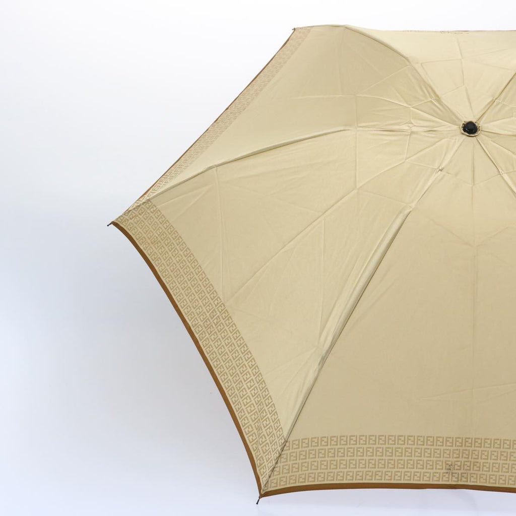 FENDI Zucchino Canvas folding Umbrella Nylon Gold Beigebs9905