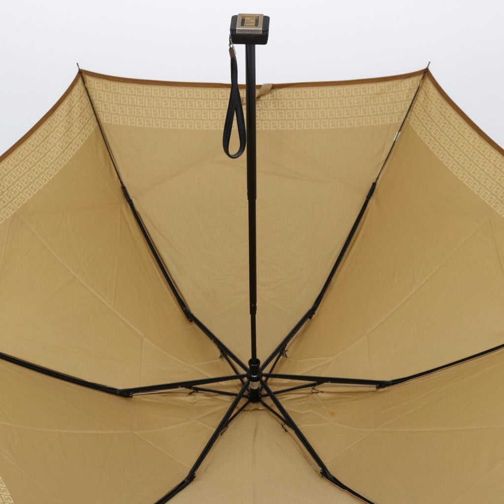 FENDI Zucchino Canvas folding Umbrella Nylon Gold Beigebs9905