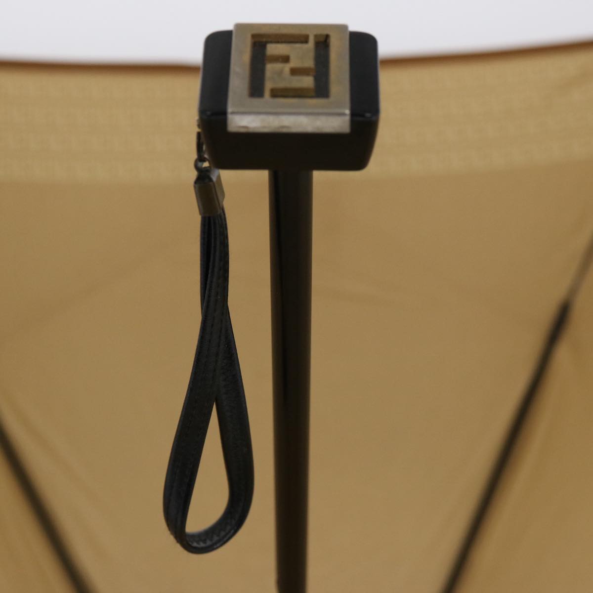 FENDI Zucchino Canvas folding Umbrella Nylon Gold Beigebs9905