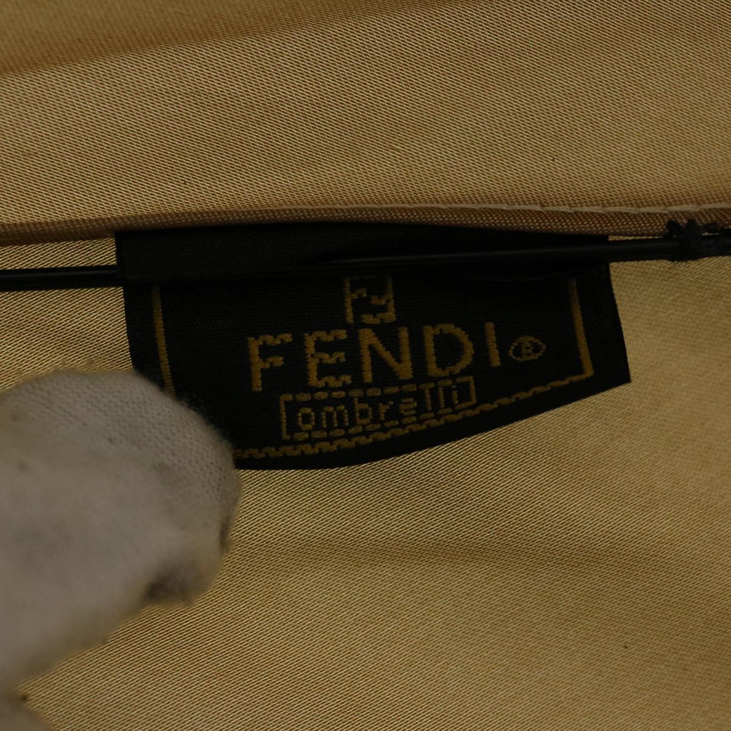 FENDI Zucchino Canvas folding Umbrella Nylon Gold Beigebs9905