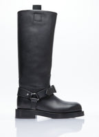 Burberry Women Leather Saddle Tall Boots