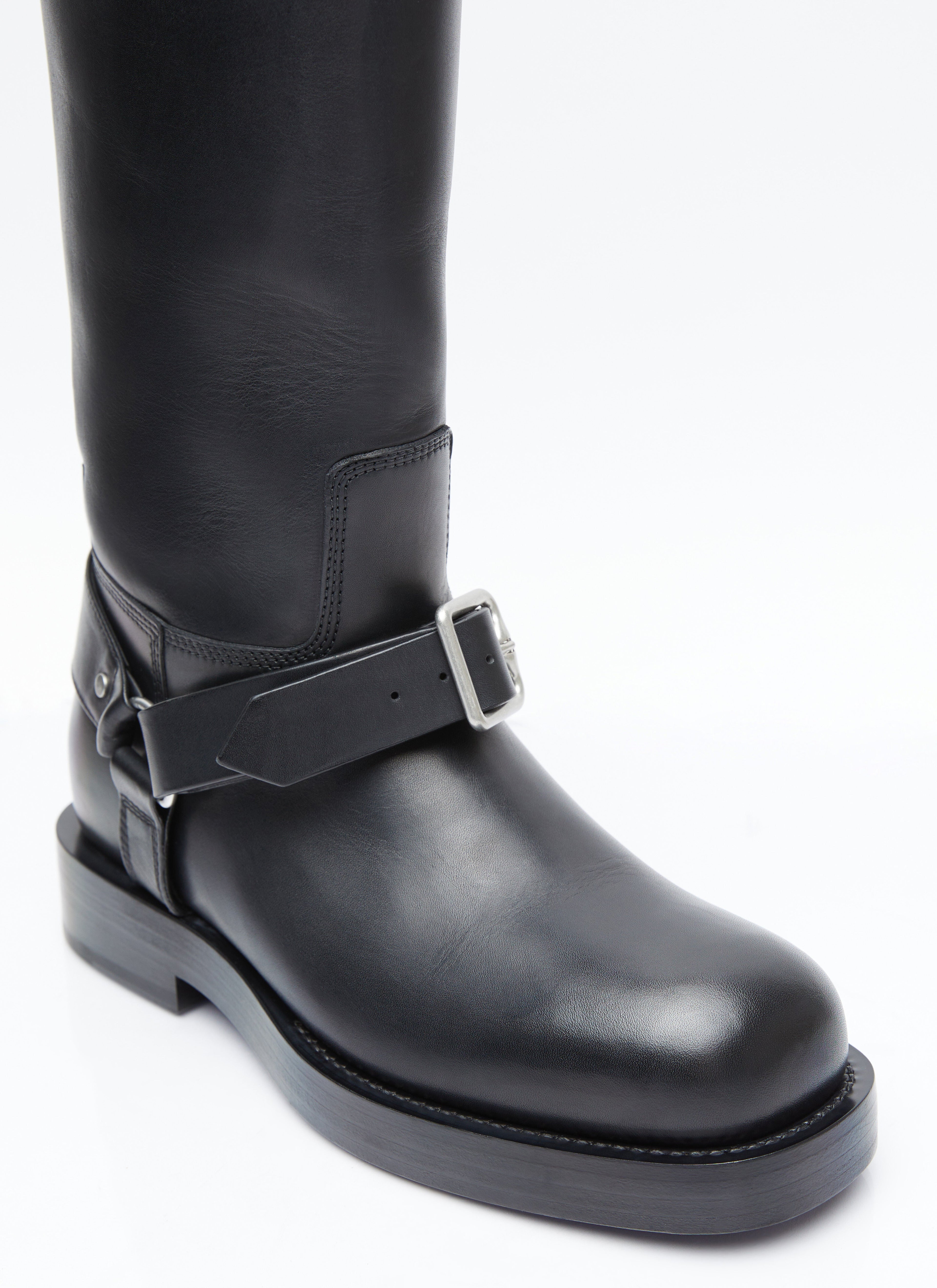 Burberry Women Leather Saddle Tall Boots