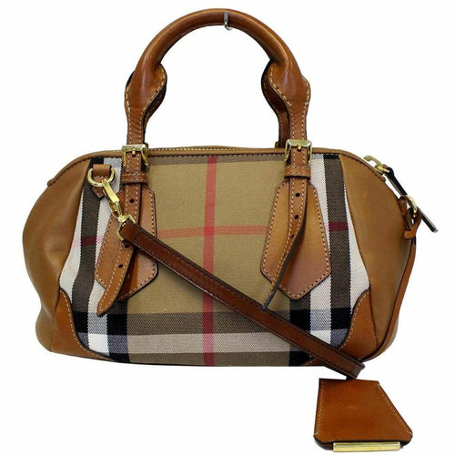 Burberry Blaze House Check And Brown Leather Shoulder Bag