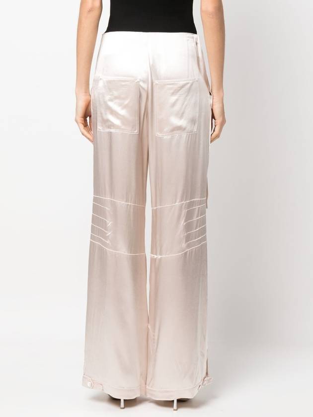 Fendi Women's Viscose Shiny Cargo Straight Pants Beige