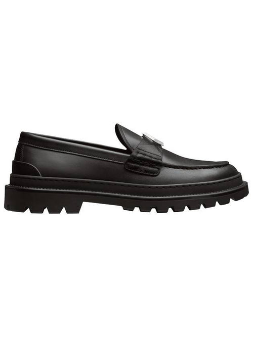 Explorer CD Diamond Canvas Smooth Calfskin Loafers Black Dior