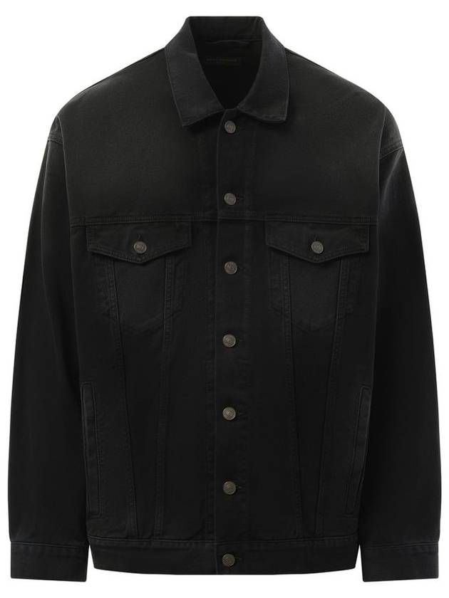 Balenciaga Sunbleached Denim Jacket Black