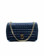 BURBERRY Lola Black Leather Quilted Handbag