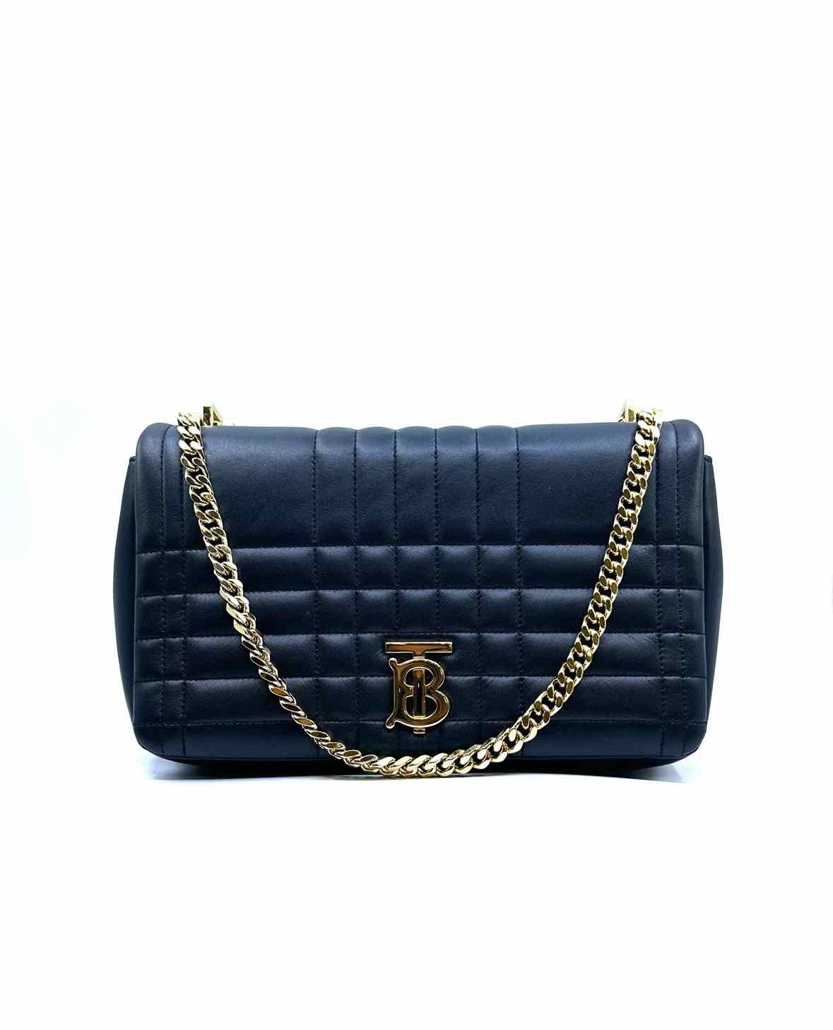 BURBERRY Lola Black Leather Quilted Handbag