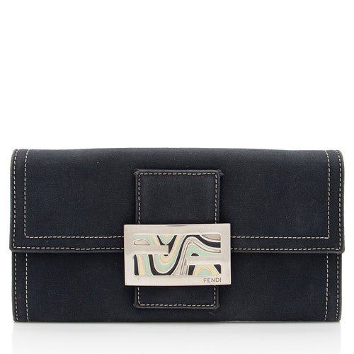 Fendi Vintage Denim Continental Wallet