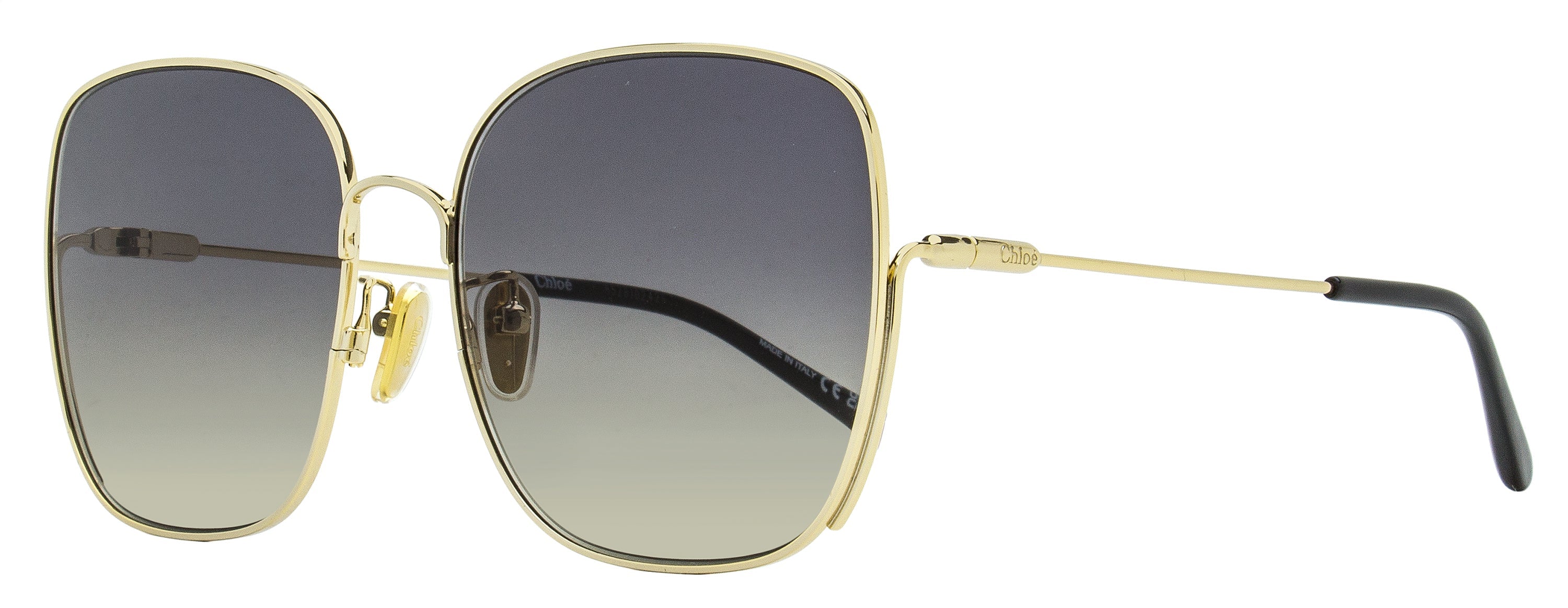 Chloe Women's Square Sunglasses CH0170SA 001 Gold/Black 61mm