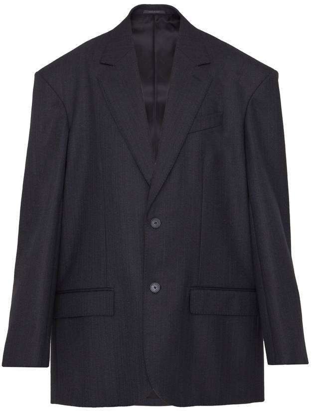 Balenciaga Pinstripe Wool Blazer Jacket Black