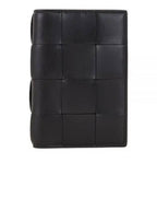 Bottega Veneta Leather Small Business Card Wallet Black