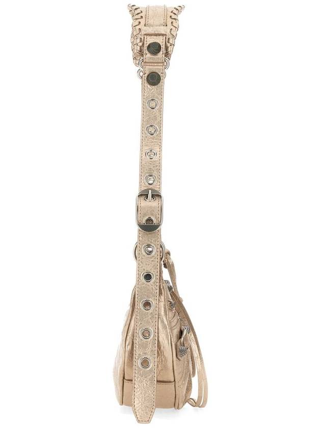 Balenciaga Metallic Le Cagol XS Lambskin Shoulder Bag Metallic Beige