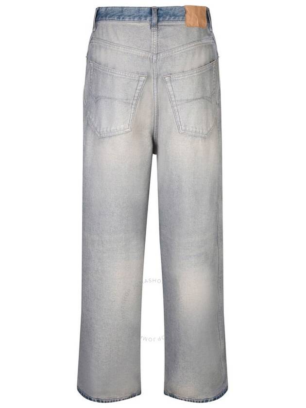 Balenciaga Logo Patch Faded Tapered Baggy Jeans Blue