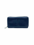 YVES SAINT LAURENT Continental Black Leather Solid Wallet