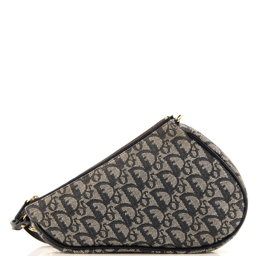 Dior Vintage Saddle Bag Diorissimo Canvas Mini