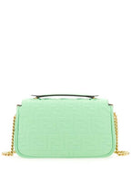 Fendi Baguette Medium Nappa Leather Chain Shoulder Bag Green