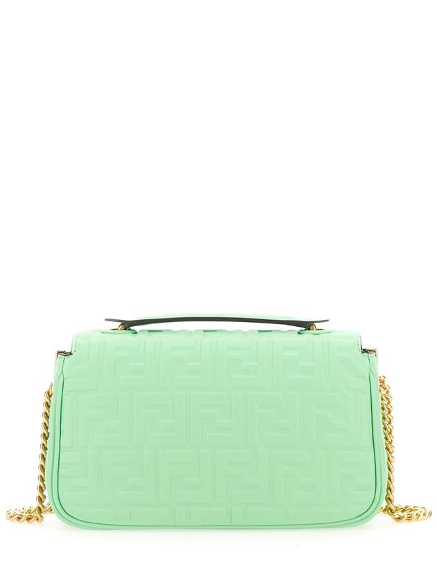 Fendi Baguette Medium Nappa Leather Chain Shoulder Bag Green