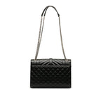 Saint Laurent Envelope Medium Chain Shoulder Bag 600185 Black Leather
