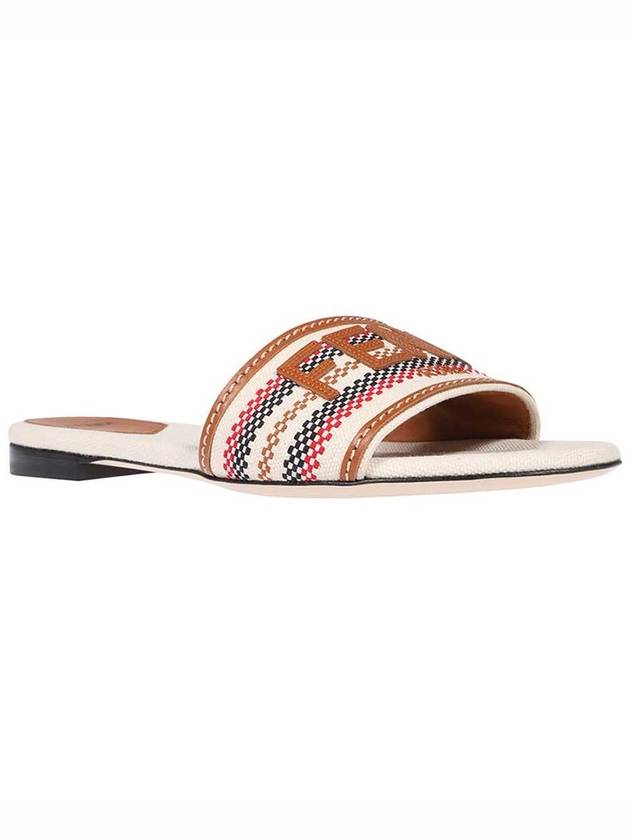 Fendi Signature Slides Slipper Beige