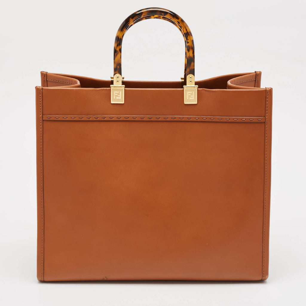 Fendi Brown Leather Medium Sunshine Tote