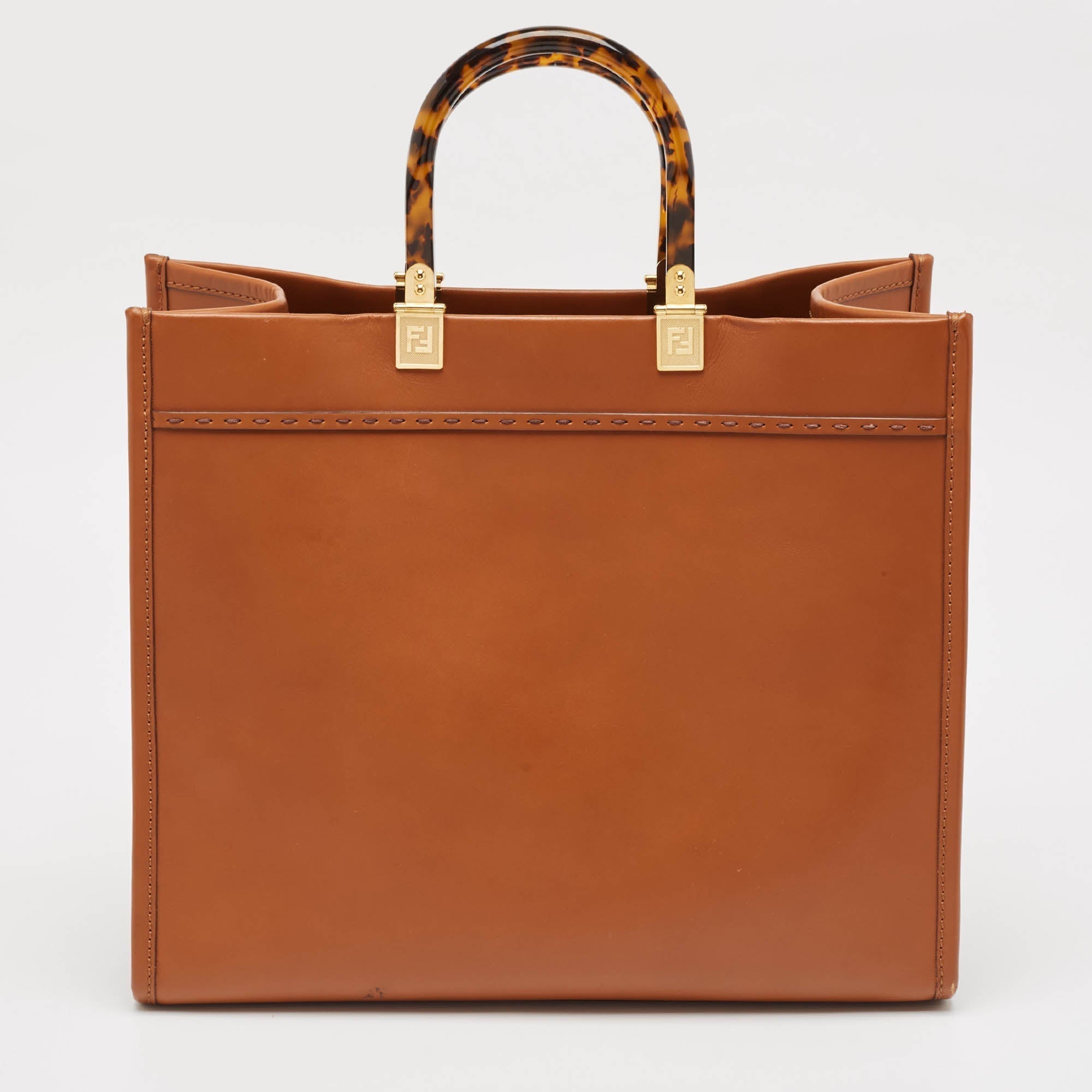 Fendi Brown Leather Medium Sunshine Tote